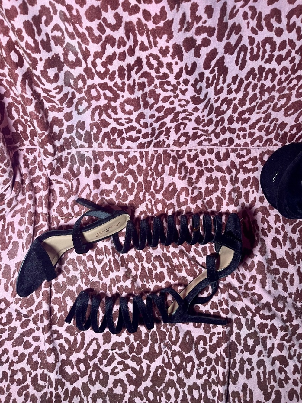 Sexy Black velvet strappy heels